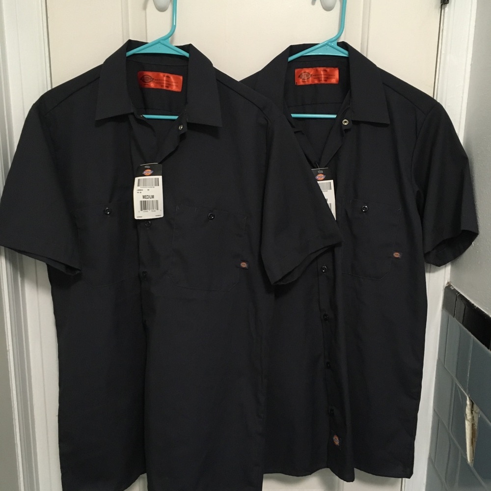 (2) Dickies Gray Shirts Charcoal Regular Medium